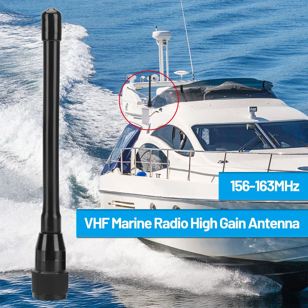 VHF Marine Radio Antenna 156-163MHz 2.0dB 2 VHF Marine Radio Antenna 156-163MHz 2.0dB - Image 2