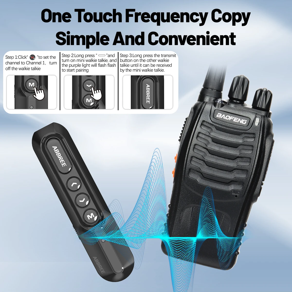ABBREE AR-W5 Mini Walkie Talkies 400-480MHz 3 ABBREE AR-W5 Mini Walkie Talkies 400-480MHz - Image 3