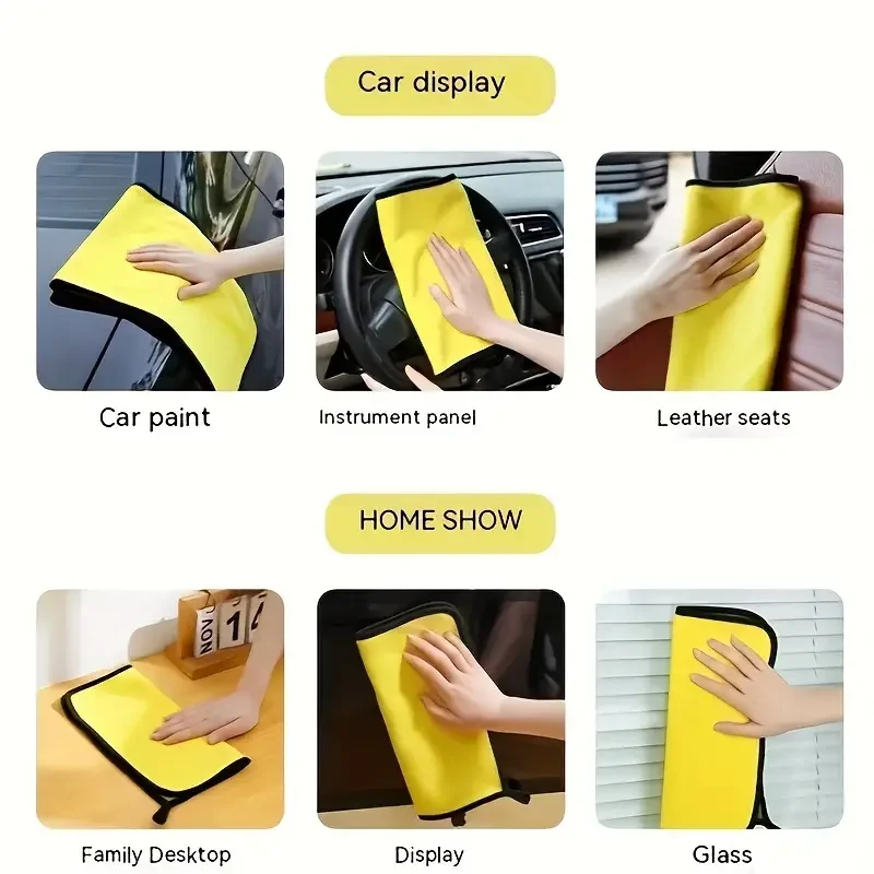 Vibrant Yellow Microfiber Car Towel Set (3 Sizes) 5 Vibrant Yellow Microfiber Car Towel Set (3 Sizes) - Image 5