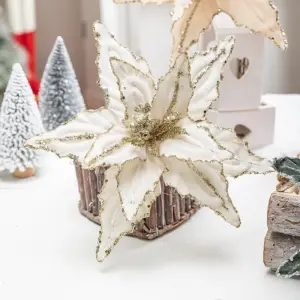 Artistic 26cm Glittered Christmas Poinsettia Ornament 12 S78857c6df00b4f0daf7fb4b0b8fb4e8fq