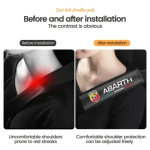 Carbon Fiber Fiat Abarth Seat Belt Shoulder Covers 9 S7910b386cb7c475394e205555aedfbcaa