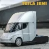 1:24 Scale Silver Semi Truck Model with Lights