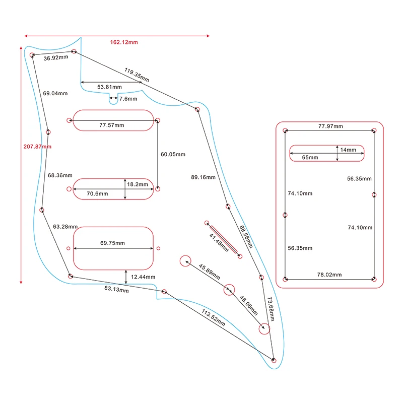 Mexico Jaguar Blacktop PAF Humbucker Pickguard 6 Mexico Jaguar Blacktop PAF Humbucker Pickguard - Image 6