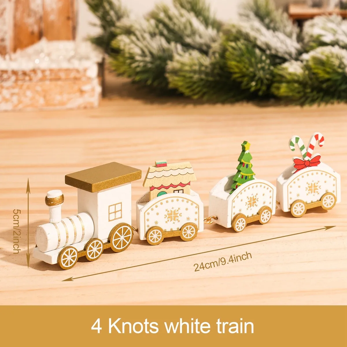 Wooden Christmas Train Decoration Set 2024 16 Wooden Christmas Train Decoration Set 2024 - Image 16