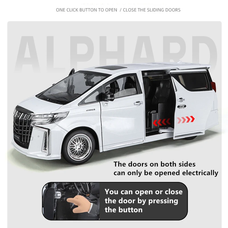 White Toyota Alphard 1/18 Alloy Scale Model 3 White Toyota Alphard 1/18 Alloy Scale Model - Image 3