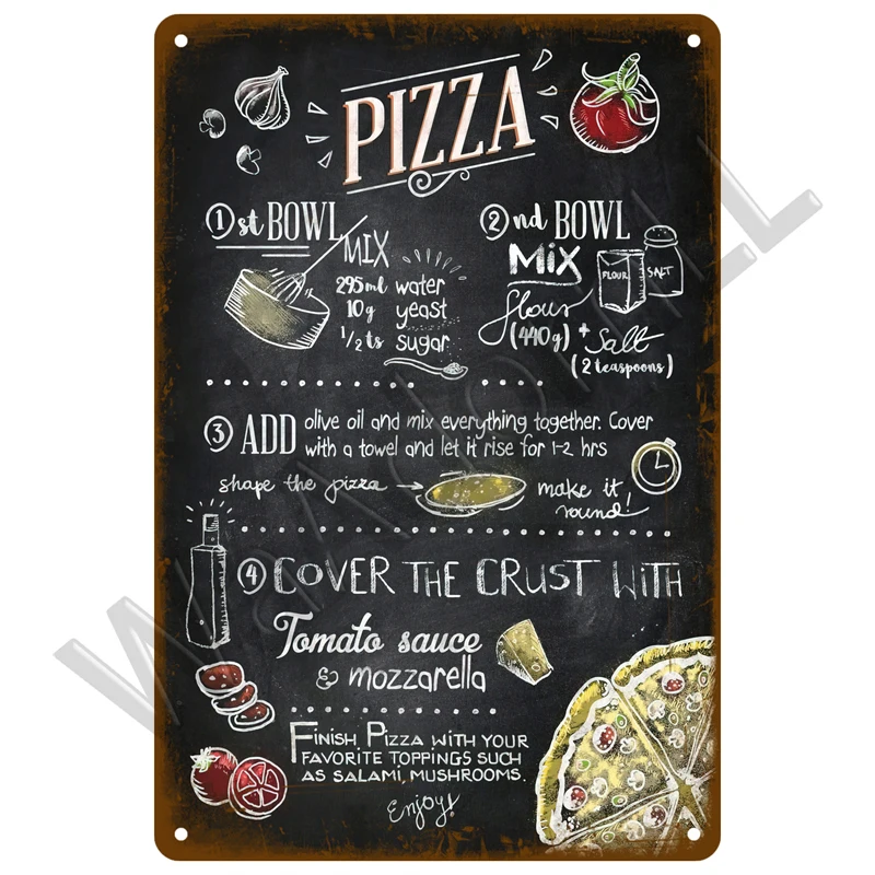 Vintage Metal Pizza Sign for Home Decor 8 Vintage Metal Pizza Sign for Home Decor - Image 8