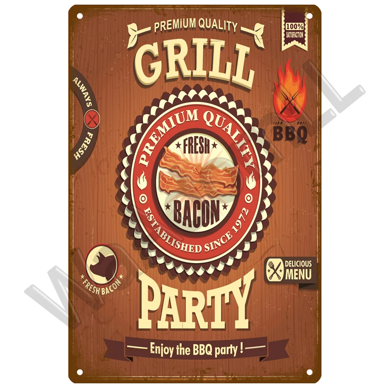 BBQ Zone Vintage Metal Tin Sign 20x30 cm 23 BBQ Zone Vintage Metal Tin Sign 20x30 cm - Image 23