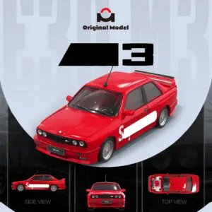 Red BMW E30 Diecast Model 1:64 Scale for Collection