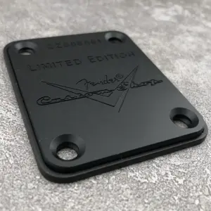 Limited Edition Black and Gold Fender Neck Plate 9 S7c3fabf91a7b4db6bb27c62f79486766u