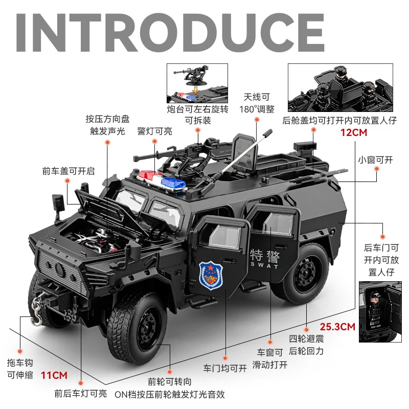 1:20 Scale Police SWAT Off-Road Diecast Vehicle 2 1:20 Scale Police SWAT Off-Road Diecast Vehicle - Image 2