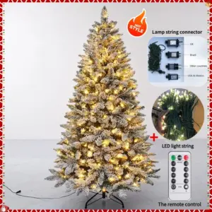 Flocked Christmas Tree 120-270cm with LED Lights 14 S7d87348302a241dd9f164b3b5318e5dbN