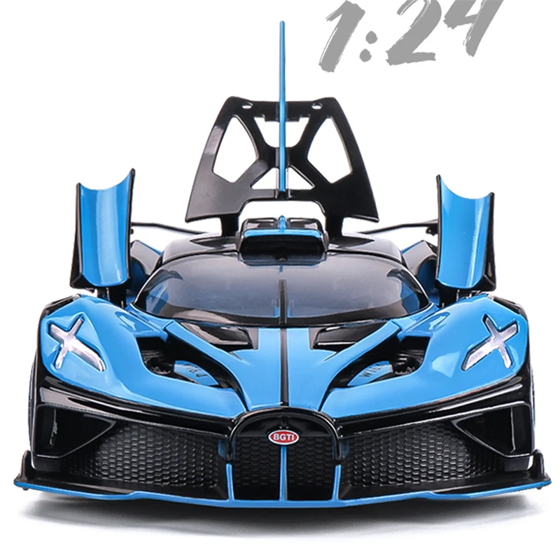 1:24 Bugatti Bolide Alloy Model Car in Blue 5 1:24 Bugatti Bolide Alloy Model Car in Blue - Image 5