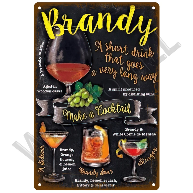 Vintage-Style Metal Cocktail Sign Plaque 20x30 cm 21 Vintage-Style Metal Cocktail Sign Plaque 20x30 cm - Image 21