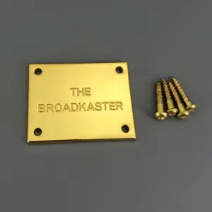 Gold Gretsch Broadkaster Headstock Plate 4 S7de9ffdada1e4e7e869a3d53a69b8cf8B