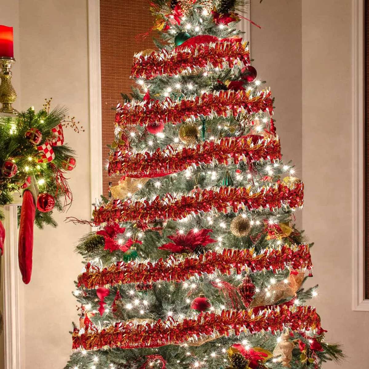 Festive Christmas Glitter Tinsel Tassel Garland 6 Festive Christmas Glitter Tinsel Tassel Garland - Image 6