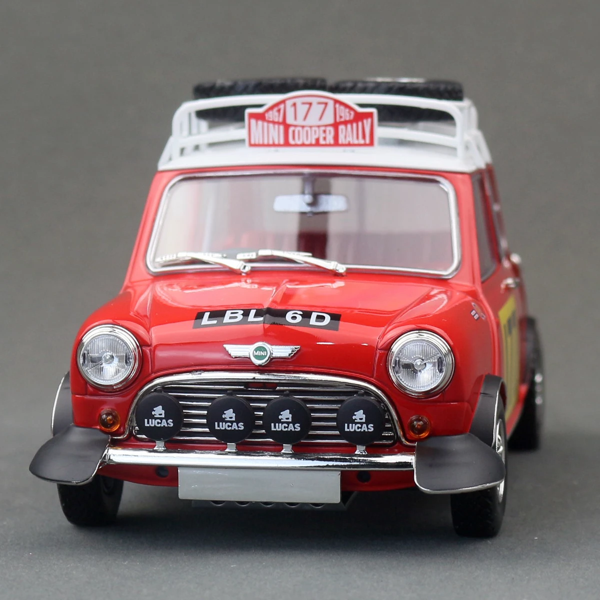 Mini Cooper Rally 1967 Diecast Model in Red 3 Mini Cooper Rally 1967 Diecast Model in Red - Image 3