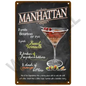 Vintage Cocktail Decorative Tin Sign 20x30 cm 31 S8030c85c9c374d7ebb780a62a7d8c6ddH