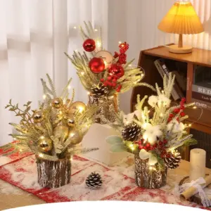 Mini 30cm Flocked Pine Christmas Tree for Home 13 S8066453fee974ce1b106e9d6dbedb633J