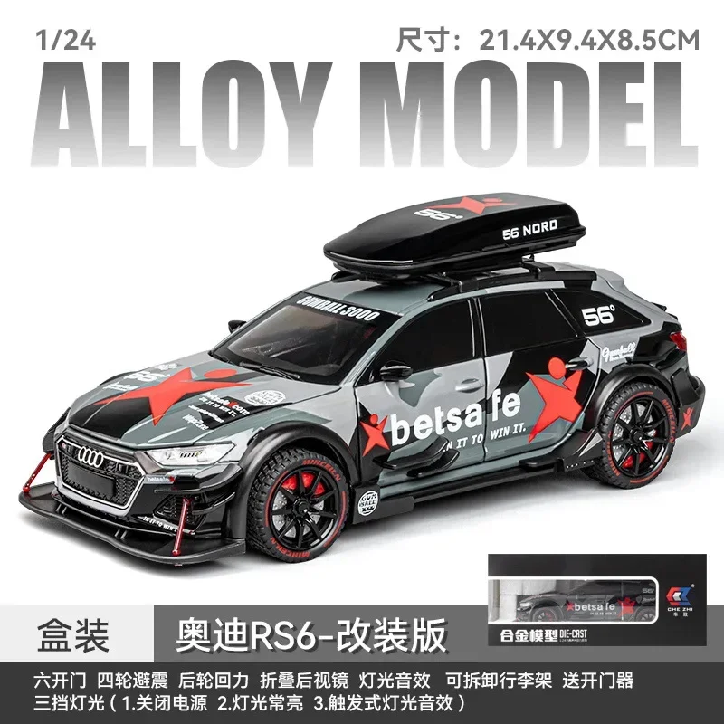 1:24 Scale Audi RS6 Diecast Model with Lights 7 1:24 Scale Audi RS6 Diecast Model with Lights - Image 7