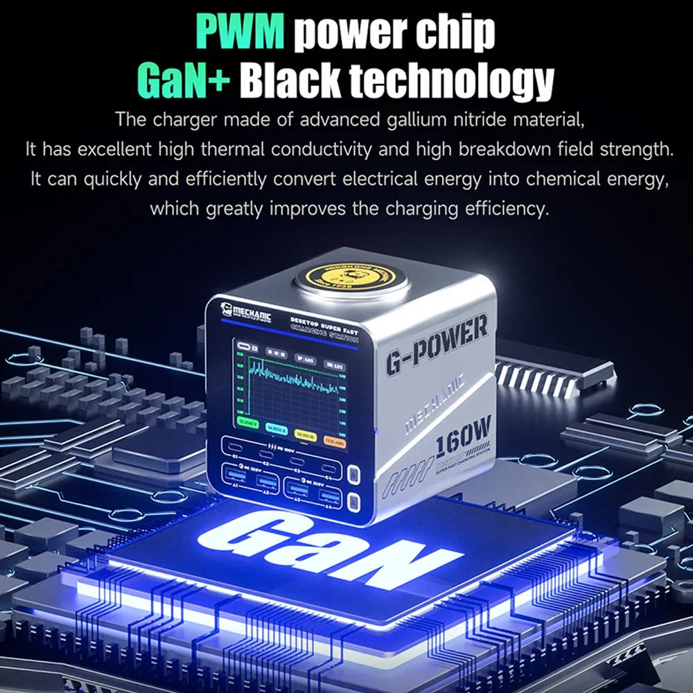 G-POWER 160W GaN Desktop Charger with 8 Ports 5 G-POWER 160W GaN Desktop Charger with 8 Ports - Image 5