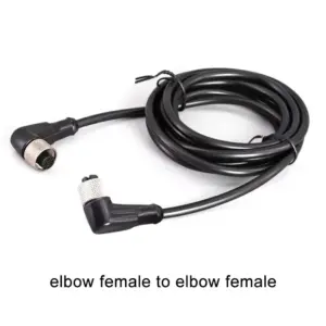 M12 Connector Cable 2m Black PVC 18 S827ba985c56942b8958d9f7dffb2e854H