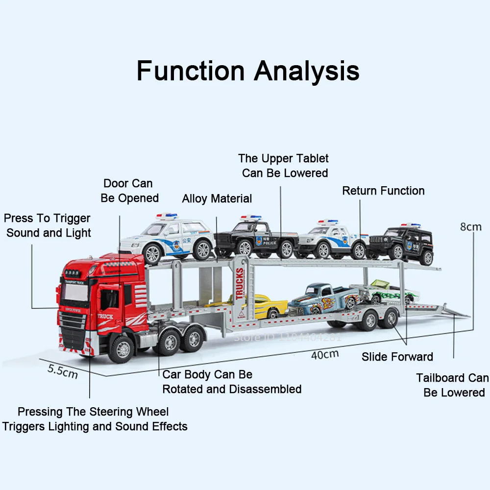 Red 1:48 Scale Transport Truck Model 6 Red 1:48 Scale Transport Truck Model - Image 6