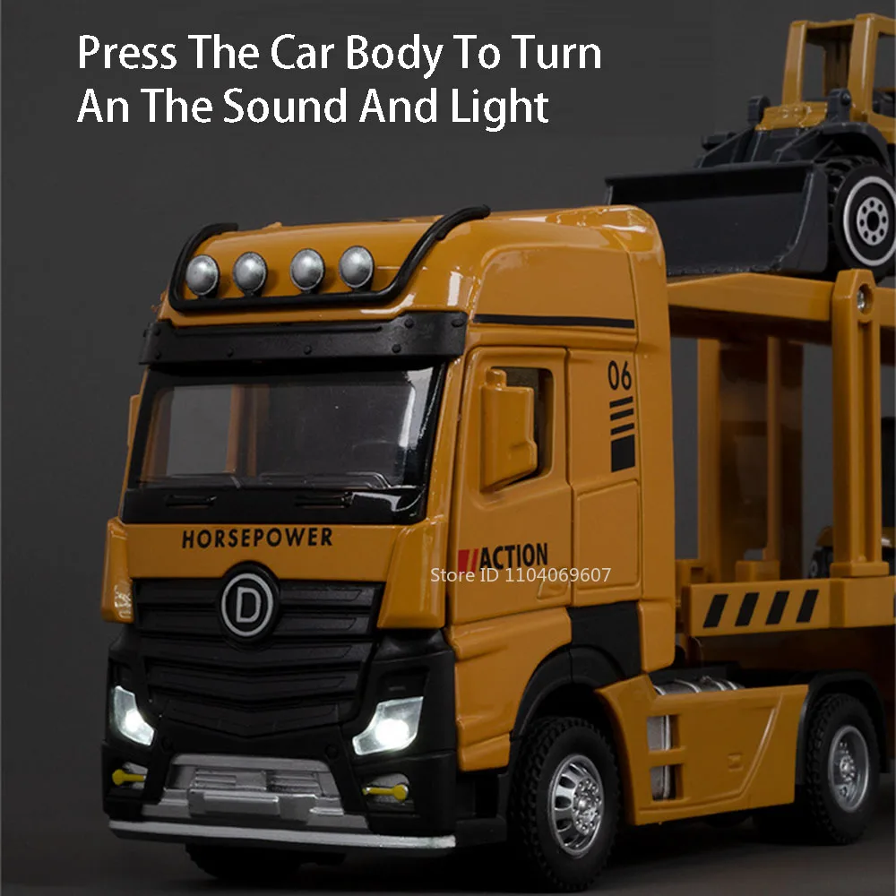 Vibrant Yellow Diecast Transport Truck Model 5 Vibrant Yellow Diecast Transport Truck Model - Image 5