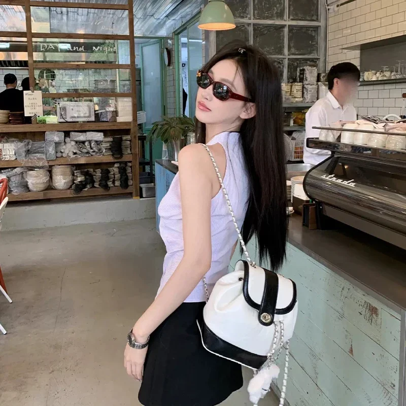 Backless Women's Striped Sleeveless Top 5 Backless Women's Striped Sleeveless Top - Image 5