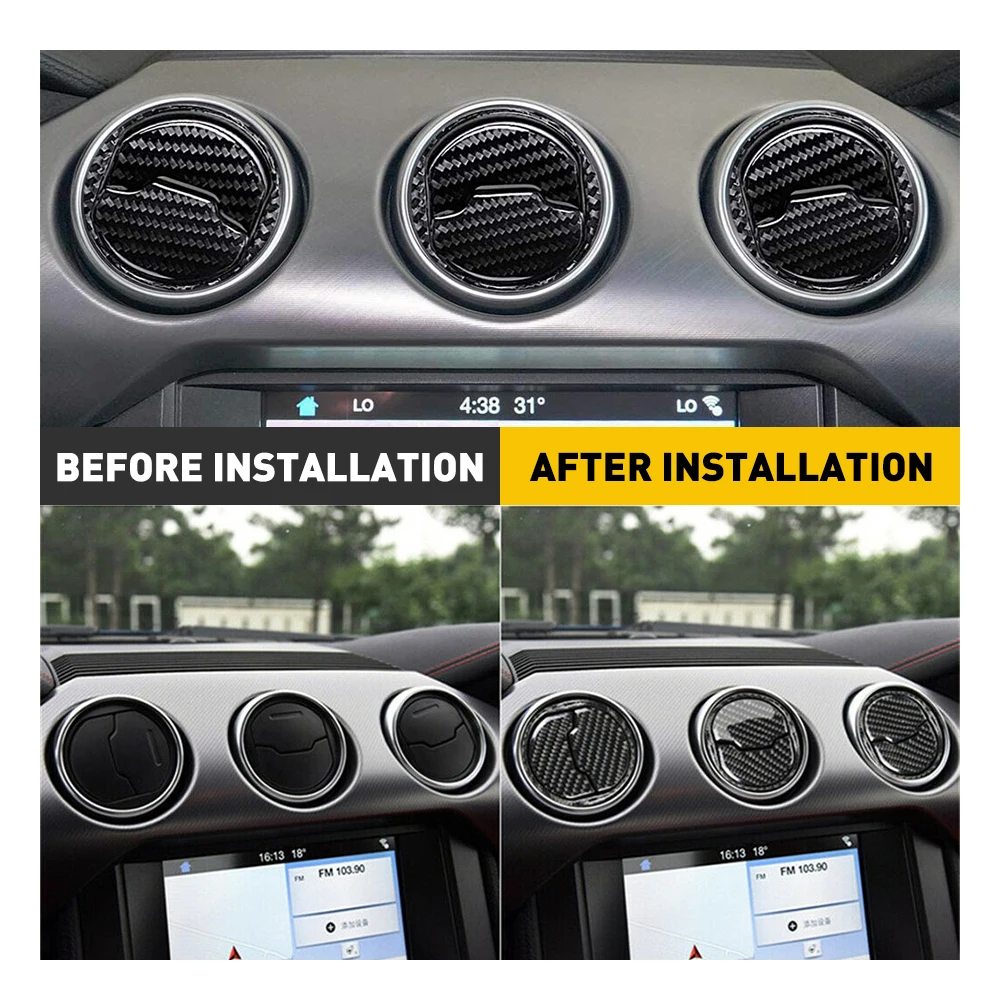 Ford Mustang 2015-2020 Carbon Fiber Interior Trim Set 3 Ford Mustang 2015-2020 Carbon Fiber Interior Trim Set - Image 3