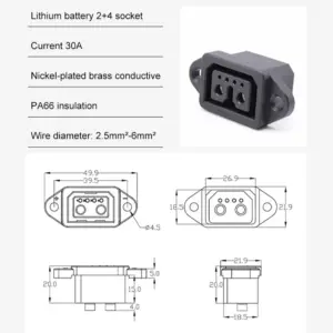 Electric Bike Charging Port Cable 30A 24V 13 S86060ce281ec462da0478643708f3e5bD