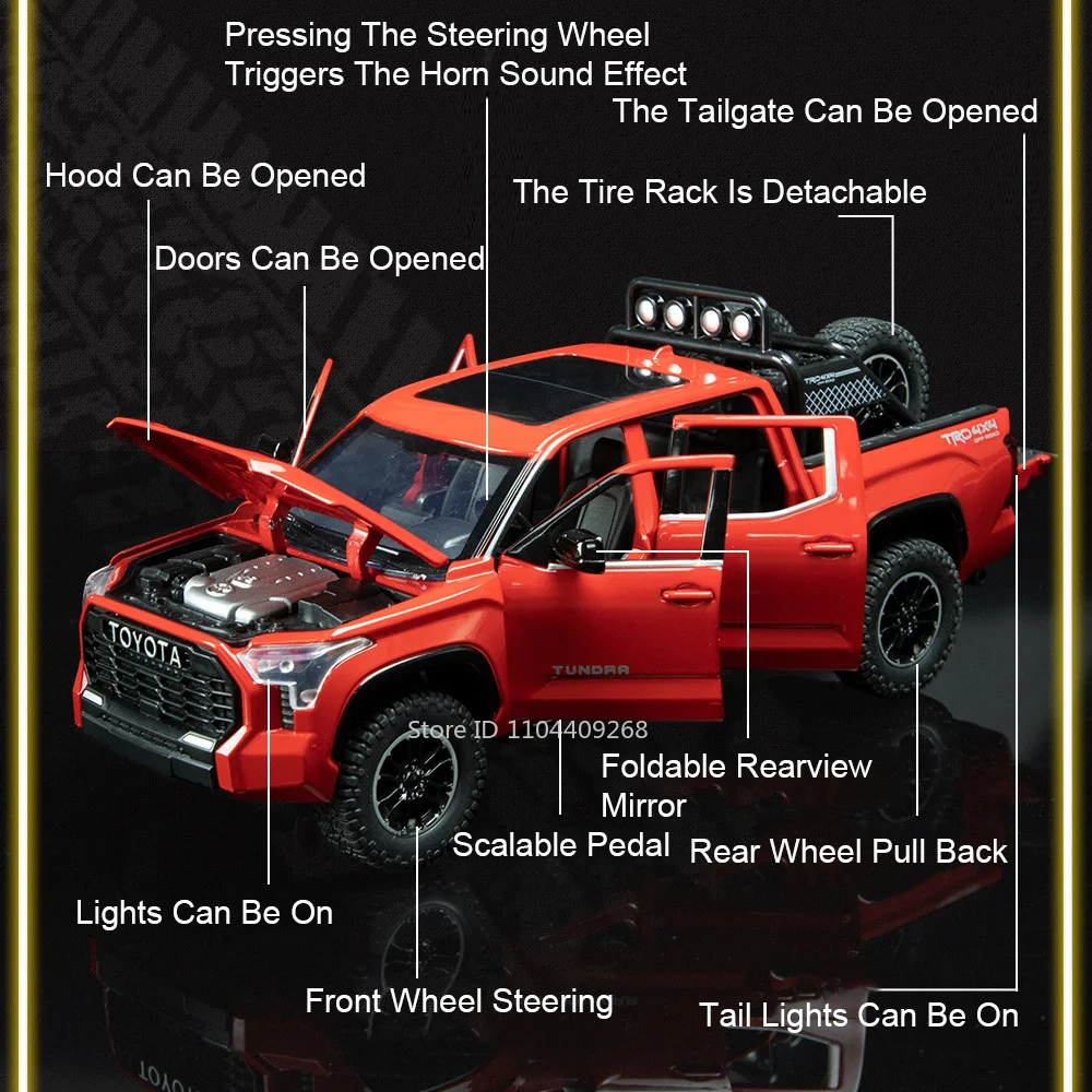 Red Tundra LC80 1:24 Scale Diecast Model 2 Red Tundra LC80 1:24 Scale Diecast Model - Image 2