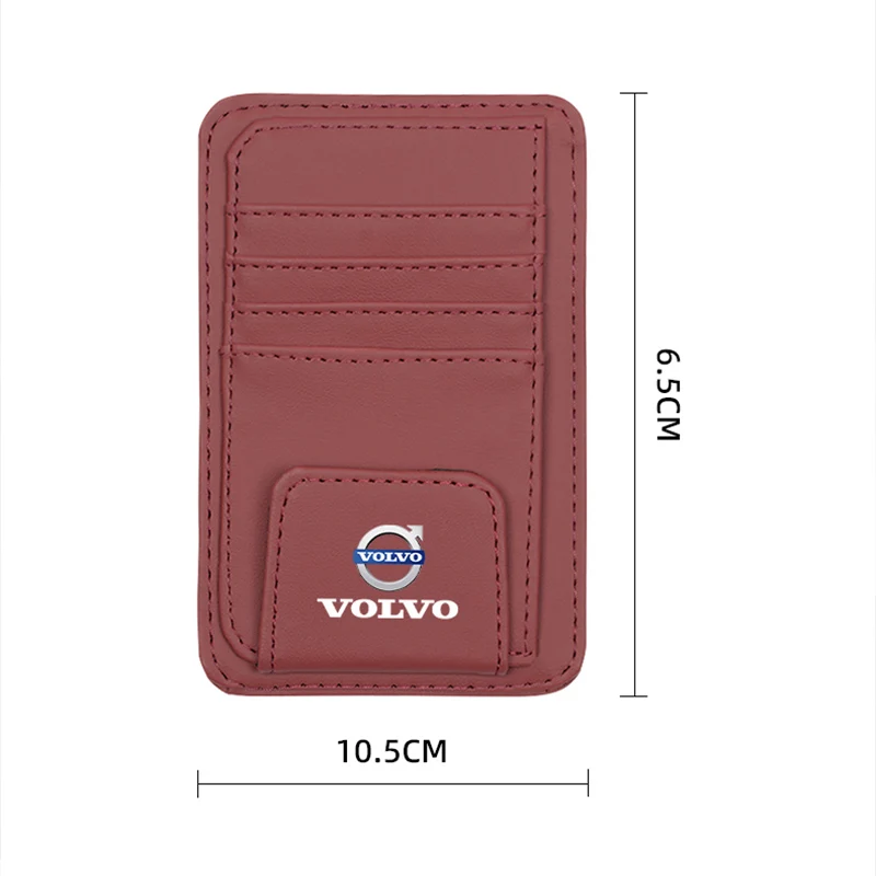 Leather Sun Visor Organizer Clip 10.5x6.5cm 6 Leather Sun Visor Organizer Clip 10.5x6.5cm - Image 6