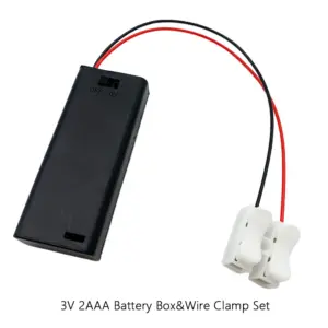 3V Battery Box with Wire Clamp Set for DIY Projects