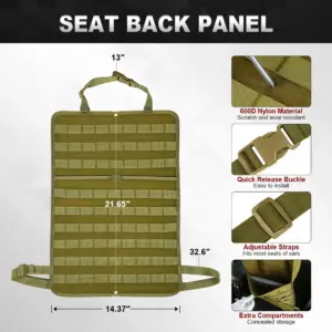 Khaki Tactical Car Seat Organizer with MOLLE Pouches 8 S89afe8a4986f4d998579acb03bf9a40cr 2