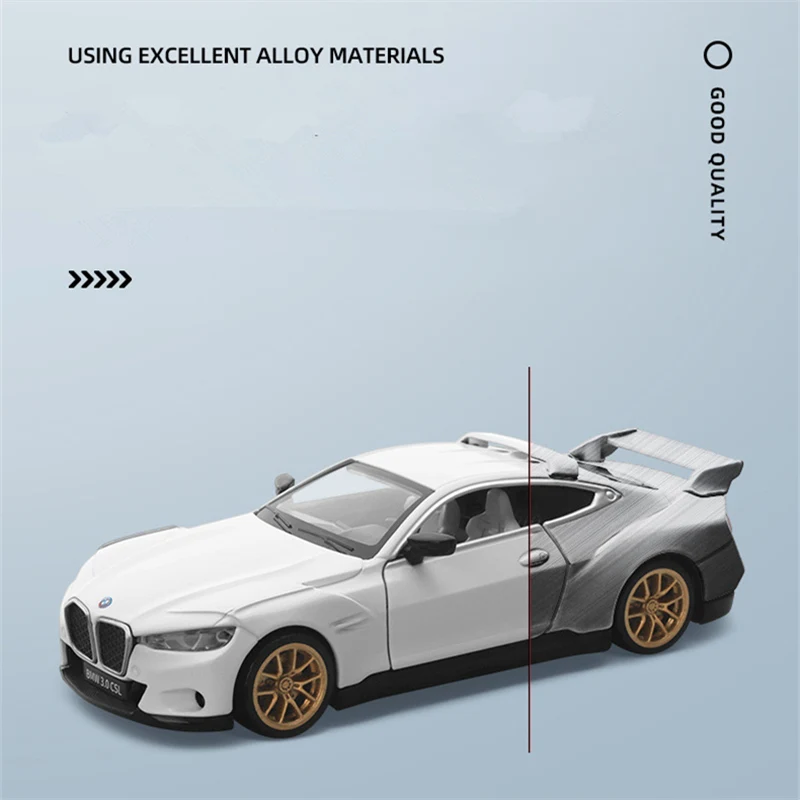 BMW 3.0 CSL Racing Car Model - Diecast 1:34 4 BMW 3.0 CSL Racing Car Model - Diecast 1:34 - Image 4