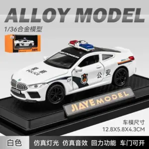 1:36 BMW M8 Police Car Diecast Model 15 S8b9162db353b4694b2eaf26cb3d19852q