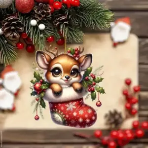 Santa Claus Christmas Ornament 8cm Acrylic 41 S8be1621b850b4165a0f8538f5301c2b91