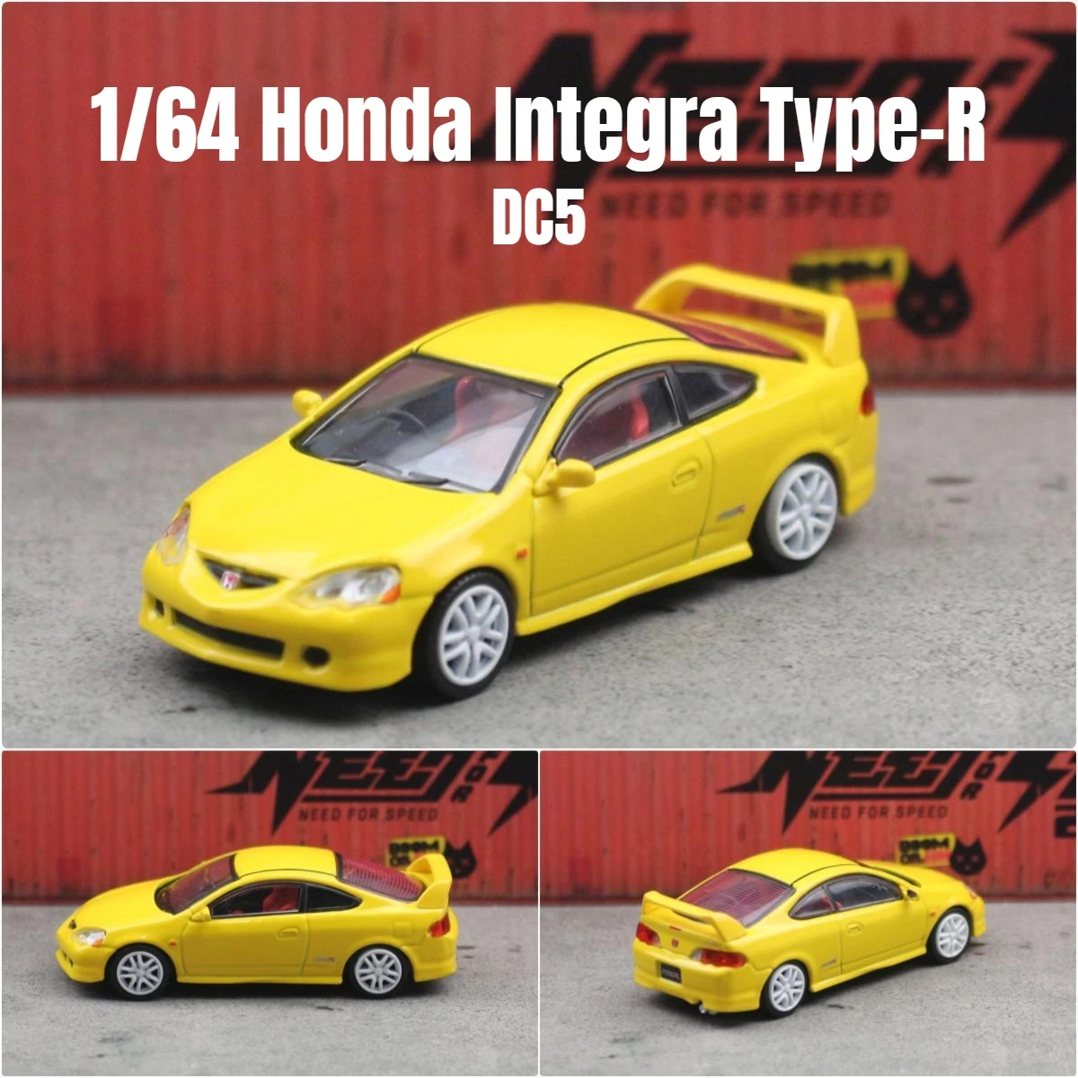 Honda Integra Type-R DC5 Diecast Model 1:64 in Yellow 7 Honda Integra Type-R DC5 Diecast Model 1:64 in Yellow - Image 7