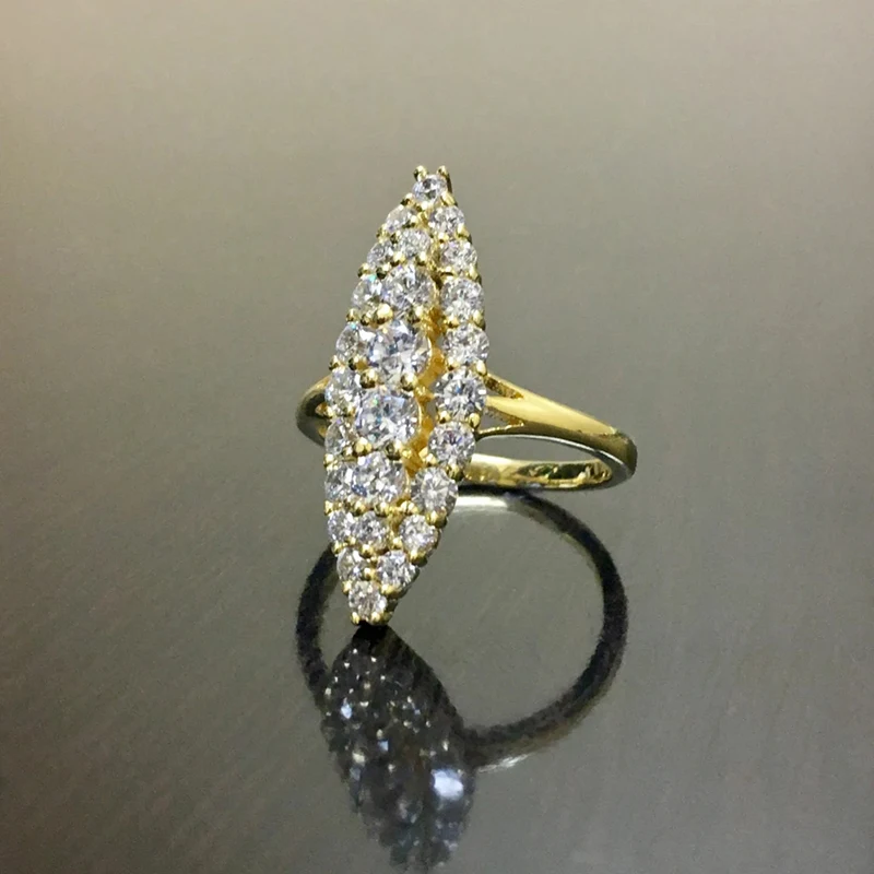 Marquise Gold Plated Ring with Cubic Zirconia 5 Marquise Gold Plated Ring with Cubic Zirconia - Image 5