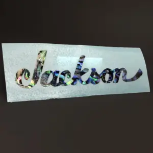 Abalone Guitar Decal with Rainbow Iridescence 5 S8c542bb3df0f4d65b41d6a5335a779e1d