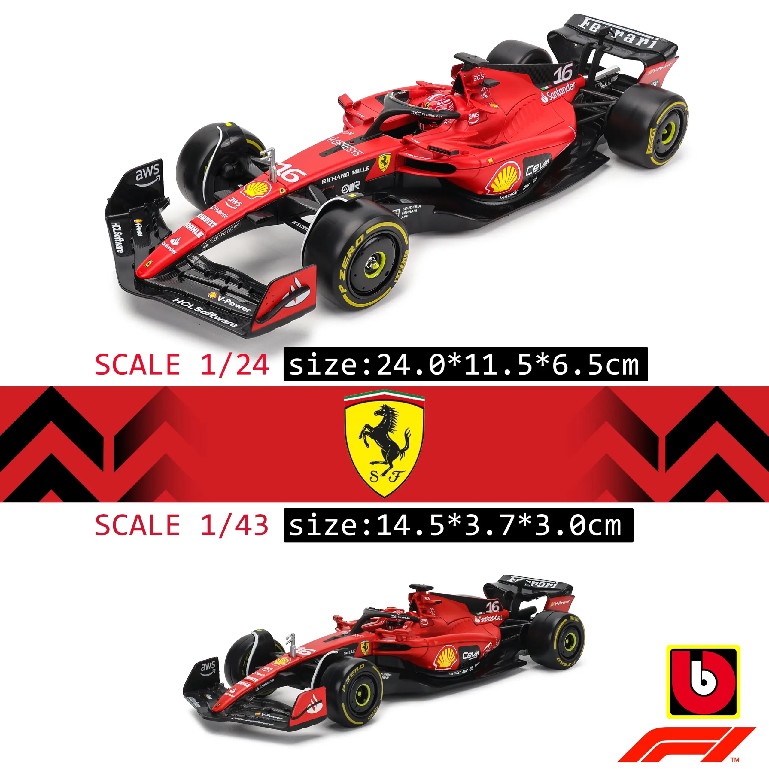 Ferrari SF23 1:24 Scale Diecast Model 4 Ferrari SF23 1:24 Scale Diecast Model - Image 4