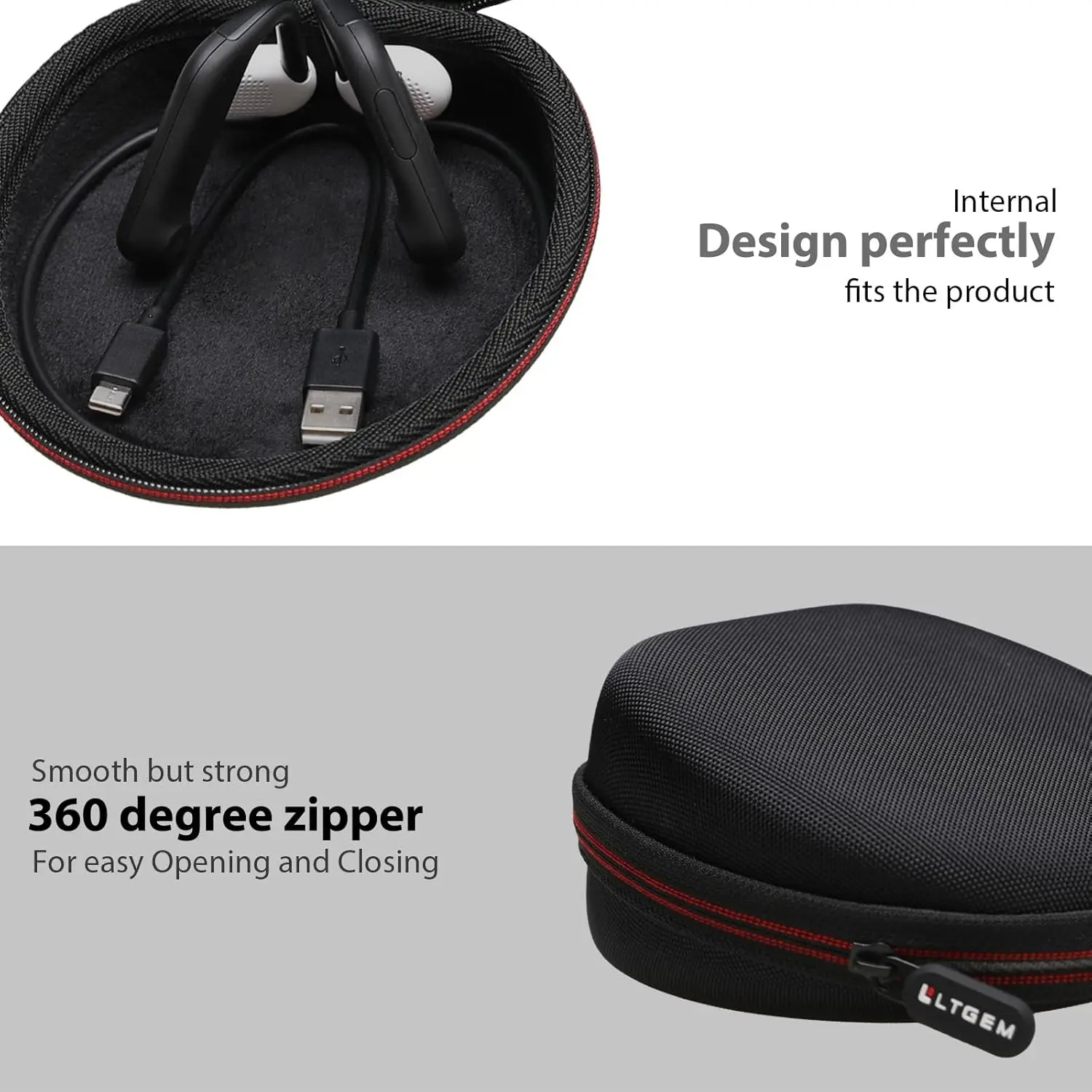 Light Grey Case for SHOKZ Headphones 4 Light Grey Case for SHOKZ Headphones - Image 4