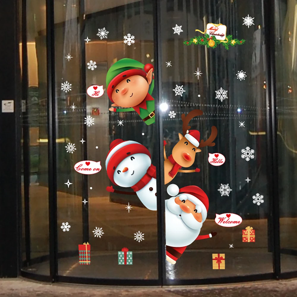 Festive Christmas Window Stickers Set with 4 Styles 2 Festive Christmas Window Stickers Set with 4 Styles - Image 2