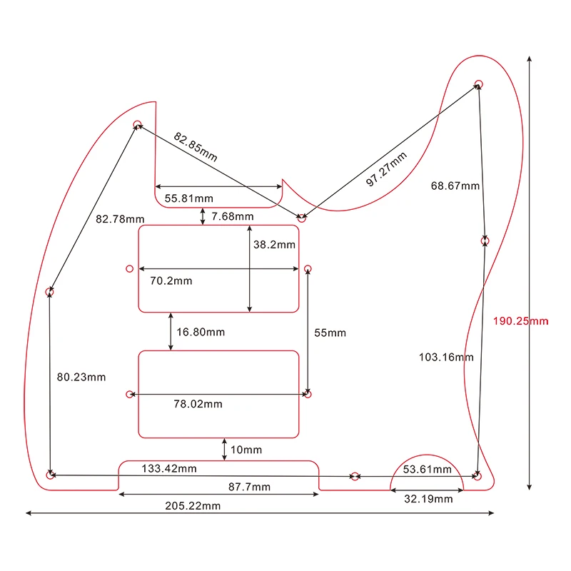 Telecaster Pickguard for 2 PAF Humbuckers 6 Telecaster Pickguard for 2 PAF Humbuckers - Image 6