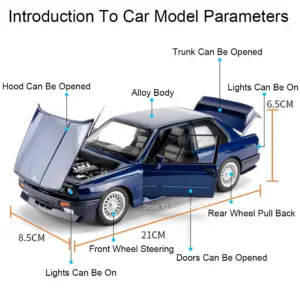 Red BMW E30 M3 Diecast Model 1:24 Scale 12 S8f4b0c80640442779d57ca576e173e65z