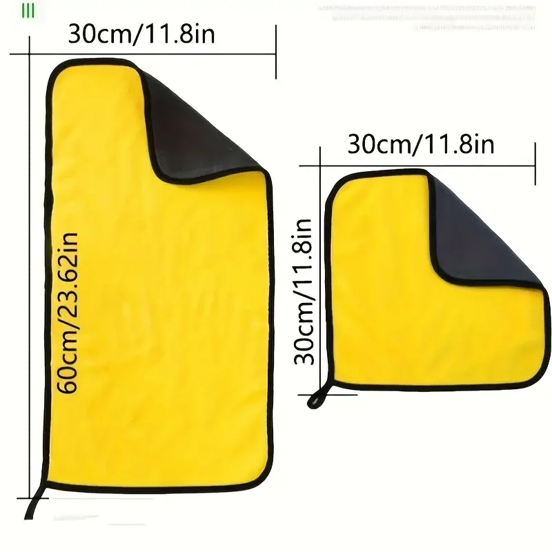 Vibrant Yellow Microfiber Car Towel Set (3 Sizes) 4 Vibrant Yellow Microfiber Car Towel Set (3 Sizes) - Image 4