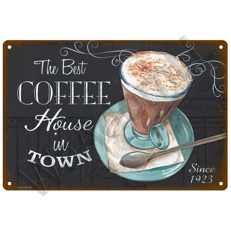 Coffee Themed Tin Sign Collection 20x30 cm 14 Coffee Themed Tin Sign Collection 20x30 cm - Image 14
