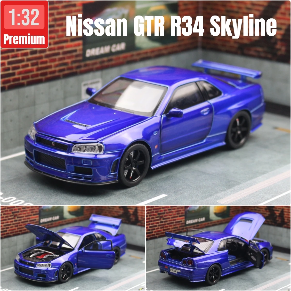 Nissan Skyline GTR R34 1:32 Scale Diecast Model 8 Nissan Skyline GTR R34 1:32 Scale Diecast Model - Image 8