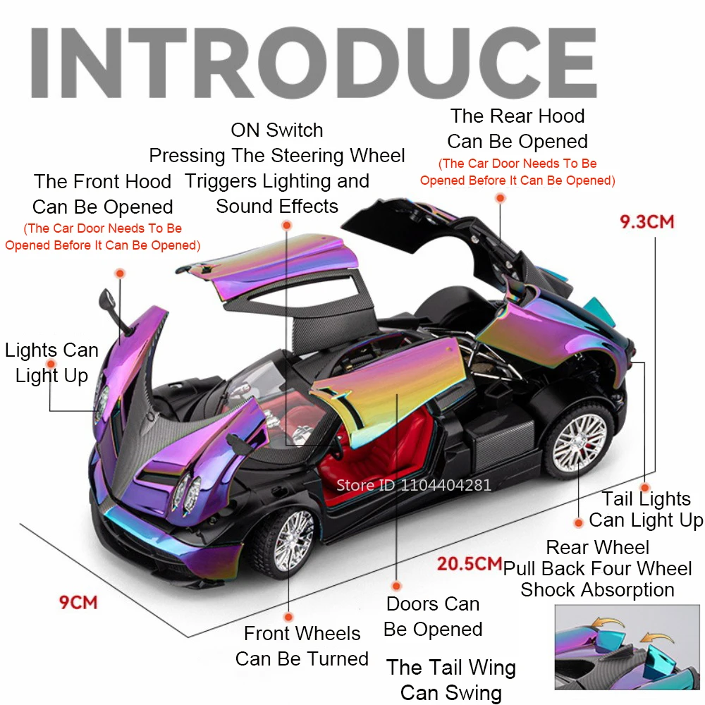 Pagani Huayra 1:24 Scale Diecast Model 2 Pagani Huayra 1:24 Scale Diecast Model - Image 2