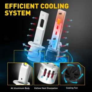 H1 LED Headlight Bulbs 6500K, 52W Pair 9 S92446c389aea46f182b7ec35e3179b6aM 1